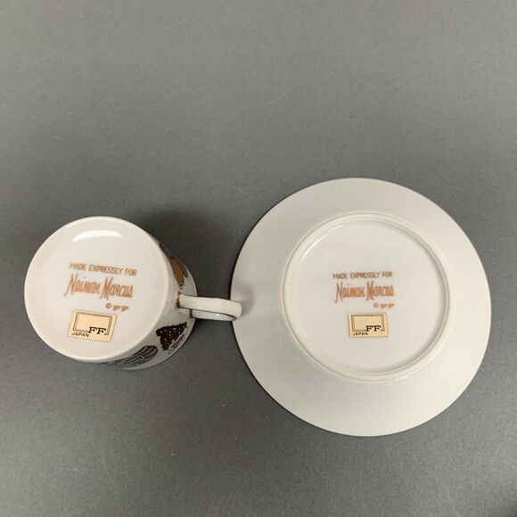 Neiman Marcus by Fitz and Floyd FF Gold Trim Brown Shells Tea Cup & Saucer - Picture 6 of 7